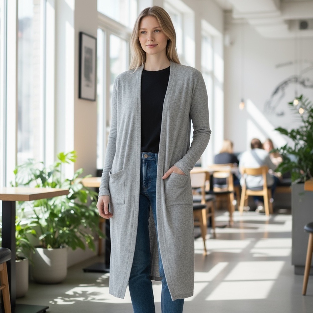 AMT Gray Long Cardigan Sweater
New